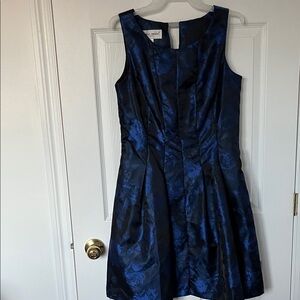 Donna Ricco Blue and Black Floral Mini Dress